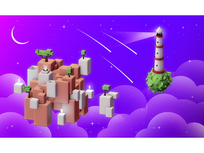 Blocks 3d 3d illustration design fez game design illustration low low poly monument valley poly video game