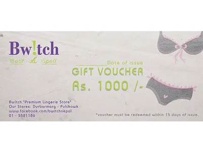 Bwitch bwitch gift voucher