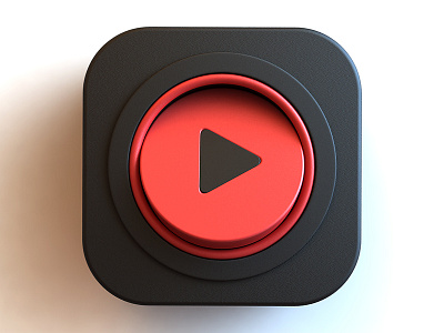 Video app icon 3d app design icon icon design video video player webshocker