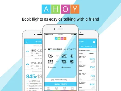 Ahoy - Book flights as easy as taking with friend airplanes flights ios mobile tickets travel