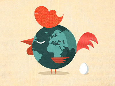 Mohtly challenge - Vector - day 01 editorial flat illustration minimal rooster vector