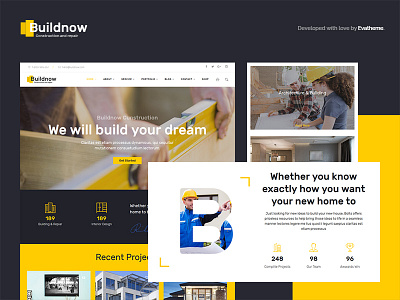 Bildnow WP Theme builder business clean construction modern theme wordpress wp