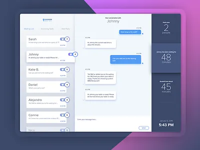 Table Text app chat list ui userexperience userinterface ux web