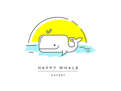 Happy Whale branding icon illustration vector whale
