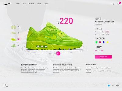 Nike Air Max 90 interface nike nike air shoes shop ui ux web