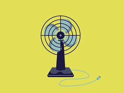 Desk Fan art blue design draw drawings fan flat icon illustration illustrator yellow