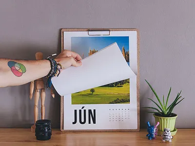 Custom A3 photo calendar 2017 calendar clean landscape minimal new photography travel typo year