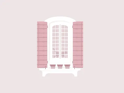 Pretty Window cat home icon pink window