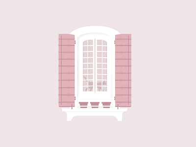Pretty Window cat home icon pink window