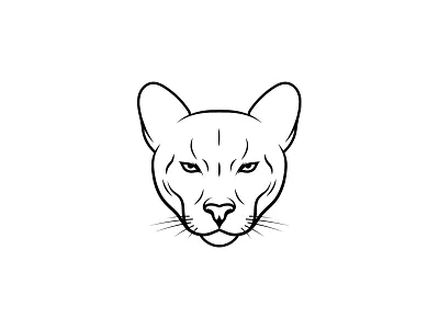Cougar animal cat cougar illustration line minimal outline panther puma simple