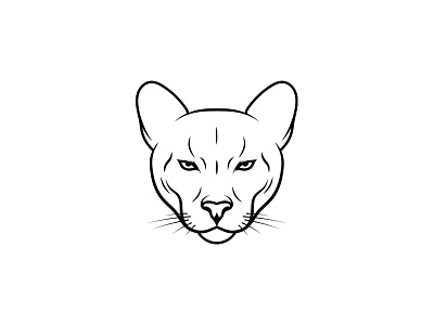 Cougar animal cat cougar illustration line minimal outline panther puma simple