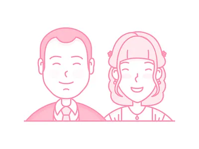 Couple on their wedding day avatar character couple cute icon illustration love people wedding
