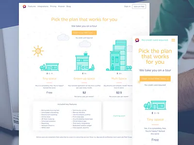 Sparkgrid pricing page design desktop homepage landing page material design mobile pricing responsive ui