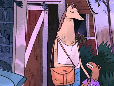 a Mrs. Horse morning horse illustration mom monday morning pencil school