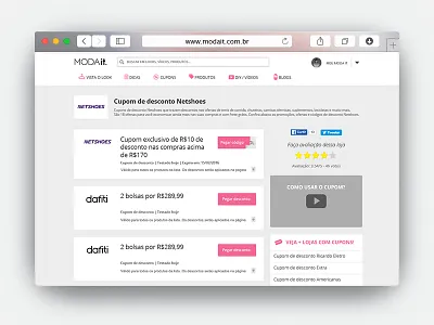 Modait Cupons Loja css3 html5 ui