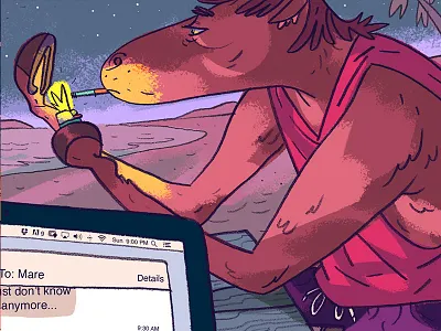 Real Life horse illustration monday morning painting pencil photoshop