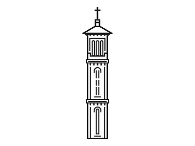 Steeples Icon #2 architecture building church cross drawing icon iconography steeple tower vector