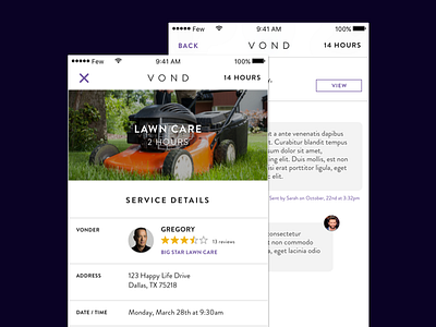 VOND iOS App design ios mobile services ui ux