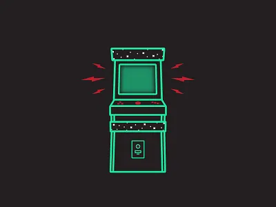 Arcade arcade game green illustration space stars vector