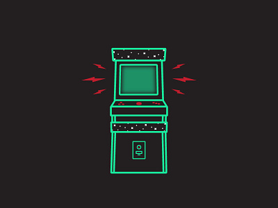 Arcade arcade game green illustration space stars vector