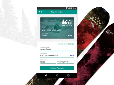 REI Android Credit Card Form 002 credit card dailyui form