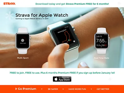 Strava for Apple Watch Landing Page 003 dailyui landing page
