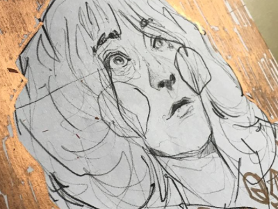Quick portait sketch of Patti Smith sketchbook