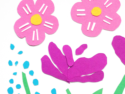 Cut paper flowers bright cut paper flowers illustration