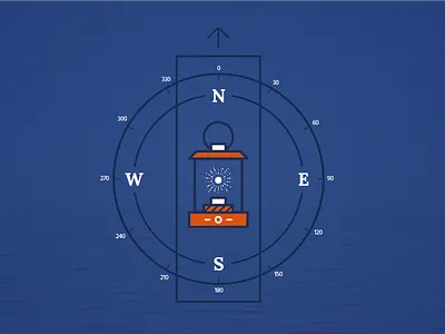 Keep Exploring. compass lantern ocean