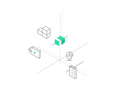 Isometric Icons green icon iconography isometric line icons location icon price icon