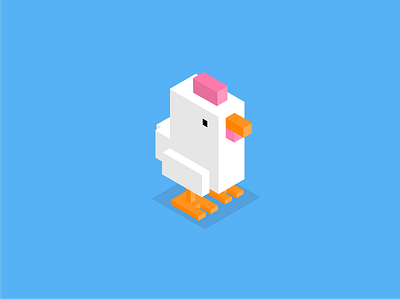 Crossy 3d chicken crossy road isometric shape