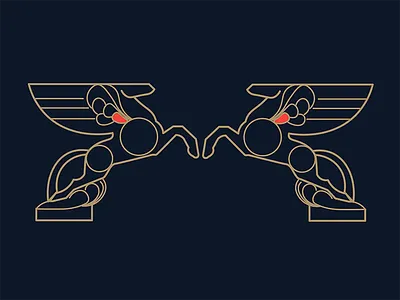 Art Deco Pegasus architecture art art deco gold horses pegasus