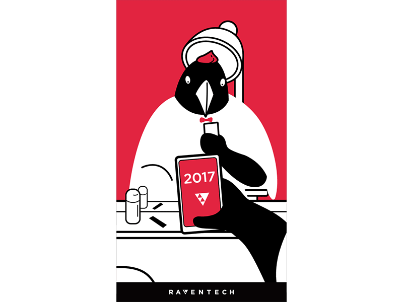 Raven new hair for chicken year gif illustration