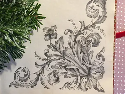 Ornament design baroque art design ornament sketch vintage