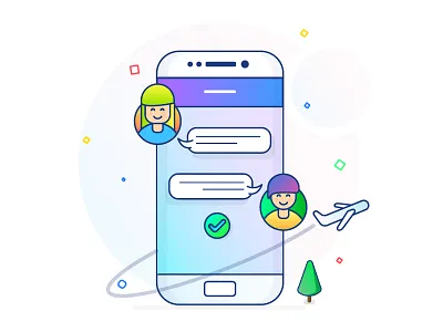 Onboarding illustration alai chat gradient onboarding travel