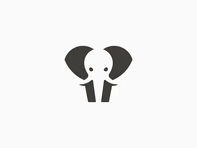 Elephant animal elephant icon logo mean negative space symbol