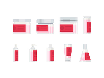 Bottles Are Cute bottles flat illustration jars packaging tubes