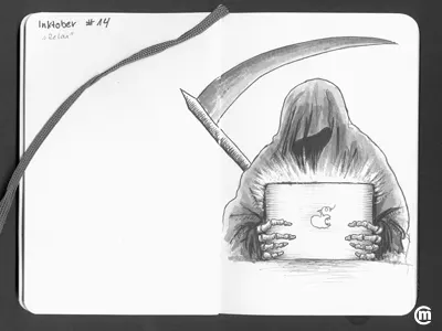 Relax (Inktober 2016) drawing grim reaper halloween illustration ink inkpens inkspiration inktober inktober2016 ipad linestyle