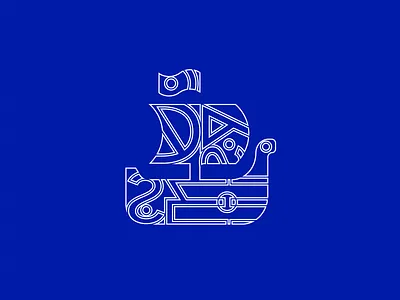 Korfu Odyysee blue branding design iconic identity logo minimal