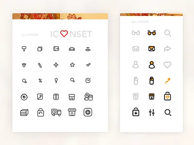Shopping categories iconset cart icon illustation shopping shot stroke vector