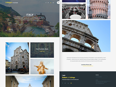 Colingz's Travel Book [Free PSD] blog free freebie gallery interface template travel ui ui design ux web webpage