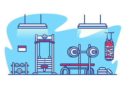 Gym bench press boxing graphic design gym illustration weights workout