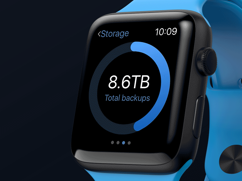 Storage monitoring apple watch backup storage