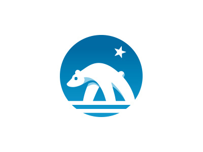 Polar Bear Mark arctic bear blue global warming logo mark minimal minimalistic polar round simple white