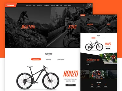 Kona website redesign concept bike dark desktop flow home orange patterns product typography ui ux website