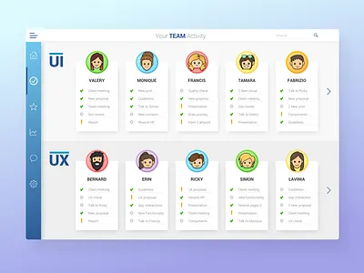 Team Activity Plan activity dashboard plan schedule team ui ux work