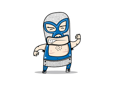 Lucha Mucha color dribbble flat invites lucha méxico vector wacom wip wrestlemania wrestling