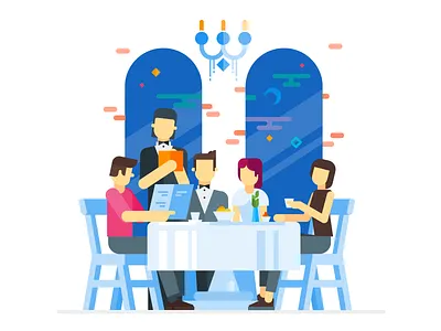 Dinner 2d character design event google illustration material material design material illustration svg vector web