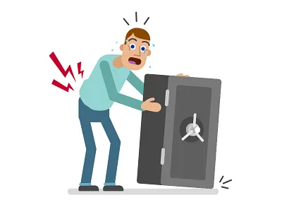 Heavy lifting character cry injury lightning sad safe shock simple