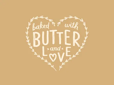Butter and Love bakery hand drawn typography vintage